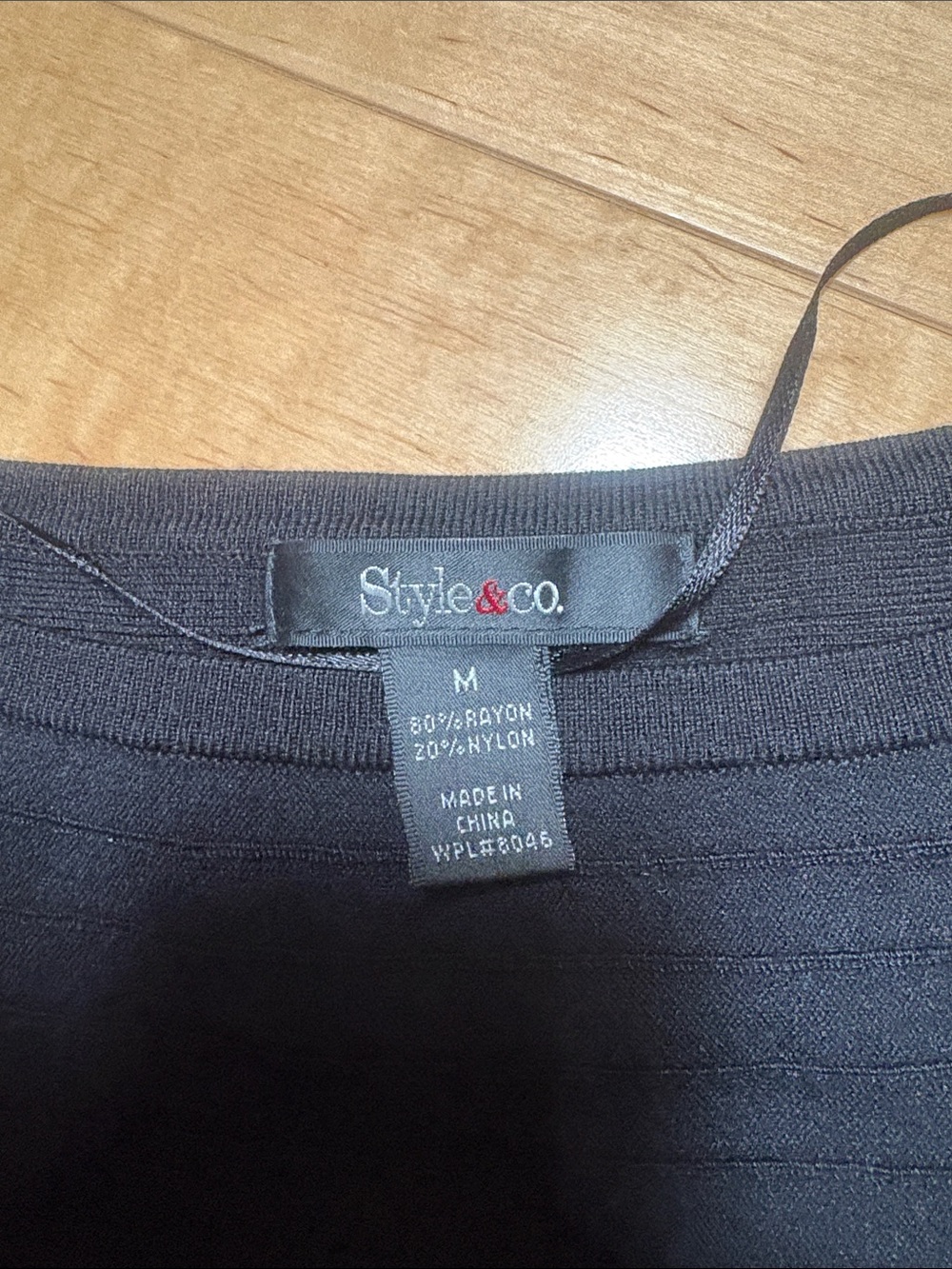 Style & Co. Black Ribbed Wide-Sleeve Knit Topper - Picture 2 of 7